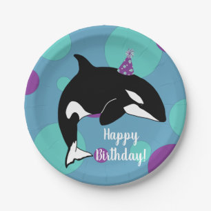 Der Orca Killer Whale zum Geburtstag Pappteller