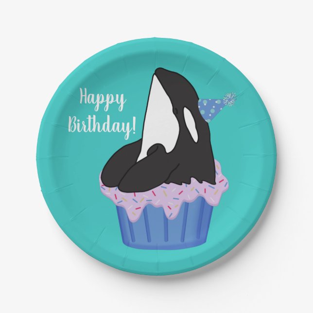 Der Orca Killer Whale zum Geburtstag Pappteller (Vorderseite)