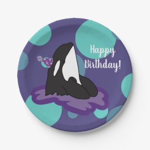 Der Orca Killer Whale zum Geburtstag Pappteller