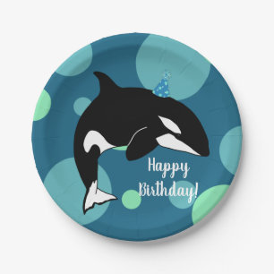 Der Orca Killer Whale zum Geburtstag Pappteller