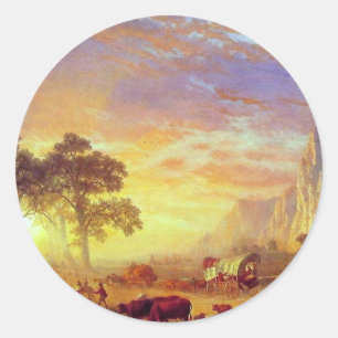 Der Oregon Trail, Albert Bierstadt Runder Aufkleber