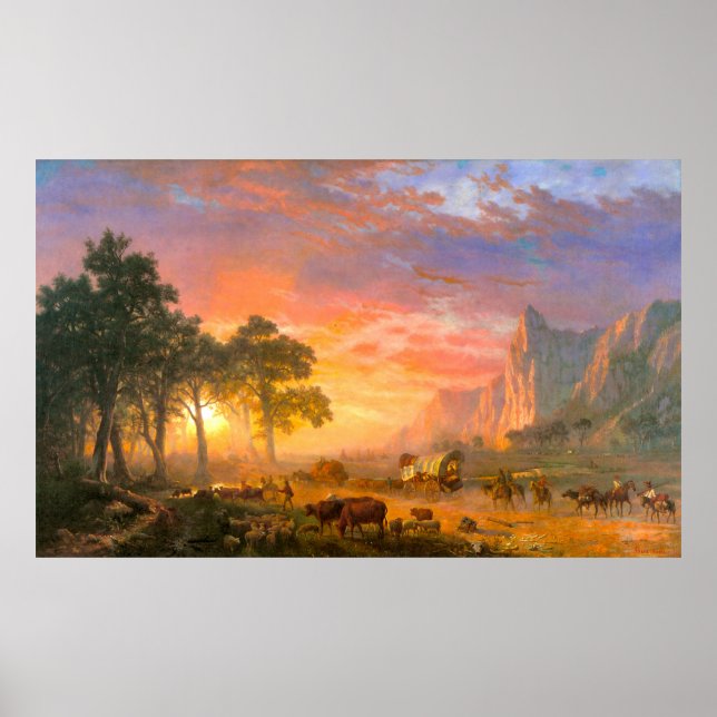 Der Oregon Trail von Albert Bierstadt Poster (Vorne)