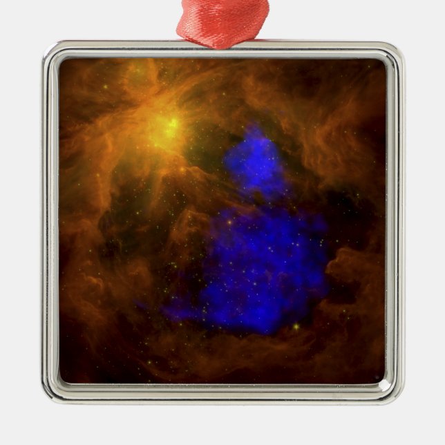 Der Orion-Nebel im Infrarot Silbernes Ornament (Vorne)