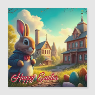 Der Osterhase auf einer geheimen Mission Magnetkarte