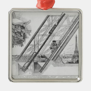 Der Otis-Aufzug im Eiffelturm Silbernes Ornament