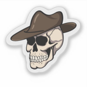 Der Outlaw-Totenkopf Cowboyhut-Totenkopf-Aufkleb Aufkleber