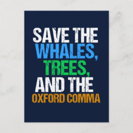 Der Oxford Comma Funny gerettet Postkarte