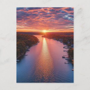 Der Ozarksee ist schwarz-weiß Feiertagspostkarte