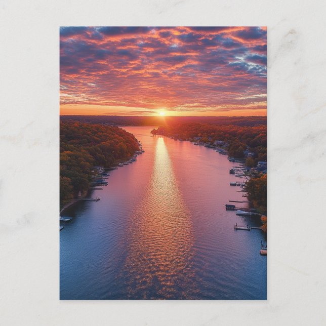 Der Ozarksee ist schwarz-weiß Feiertagspostkarte (Vorderseite)