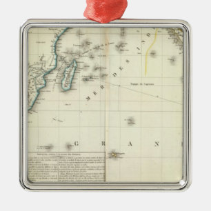 Der Ozean-Atlas-Karte Silbernes Ornament