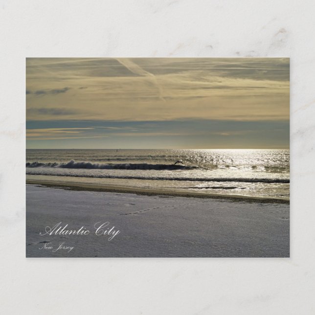 Der Ozean der atlantischen Stadt Postkarte (Vorderseite)