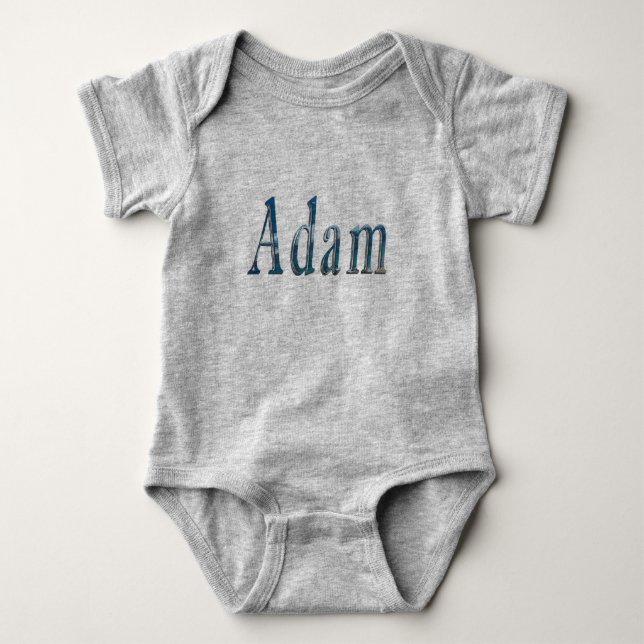 "Der Ozean flüstert: Der Name ist Adam Baby Strampler (Vorderseite)