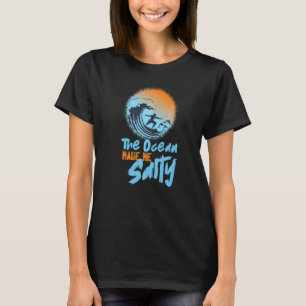 Der Ozean machte mich zum Retro Beach Sommer T-Shirt