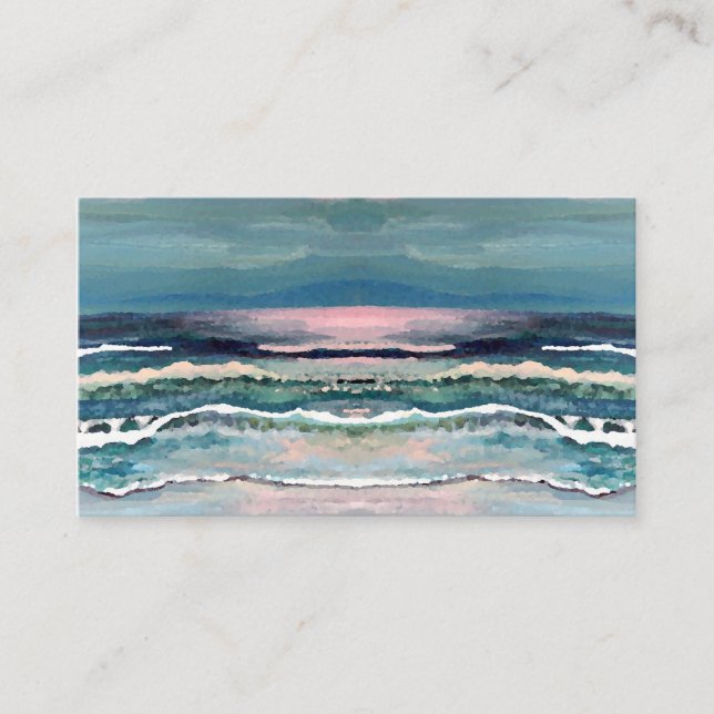 Der Ozean-Mondschein-Wellen-Strand-Visitenkarte Visitenkarte (Vorderseite)