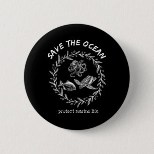 Der Ozean Rette die Erde Unsere Liebe Moth Button