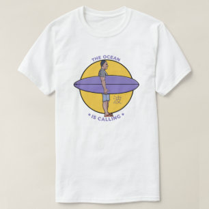 Der Ozean ruft personalisierte Surfer-Grafik T-Shirt