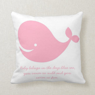 Der Ozean-Thema-Wal-Kissen des Mädchens rosa Kissen