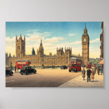 Der Palace of Westminster Japanischer Holzschnitt