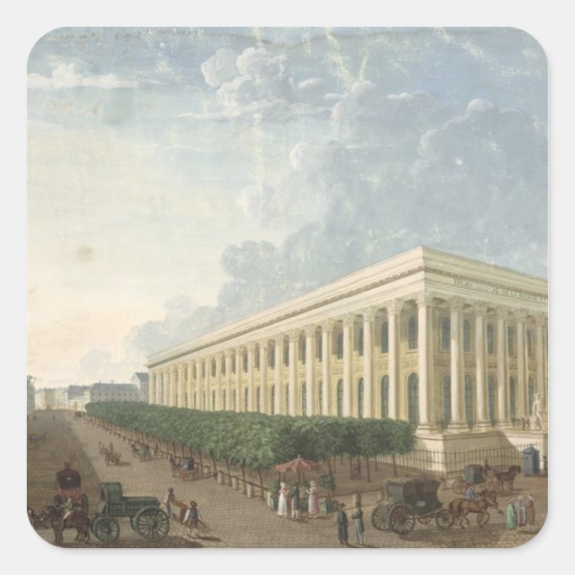 Der Palais de la Bourse Quadratischer Aufkleber (Vorderseite)