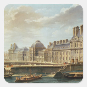 Der Palast und Garten der Tuilerien, 1757 Quadratischer Aufkleber