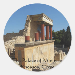 Der Palast von Minos in Knossos, Kreta, GRIECHENLA Runder Aufkleber