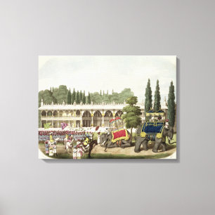 Der Palast von Tippoo Sahib (1749-99) graviert Leinwanddruck
