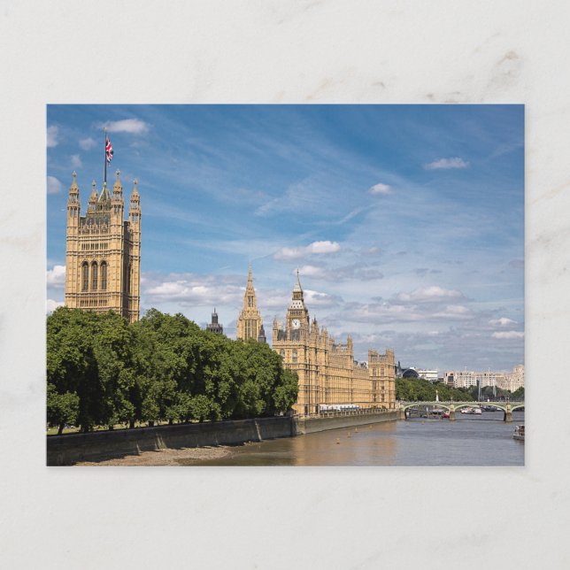 Der Palast von Westminster Postkarte (Vorderseite)