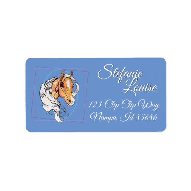 Der Palomino (blau) Adressaufkleber (Vorne)
