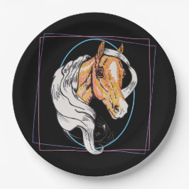 Der Palomino (schwarz) Pappteller