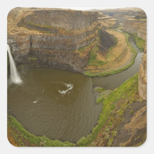 Der Palouse Falls Staat Park liegt 200 Meter hoch Quadratischer Aufkleber