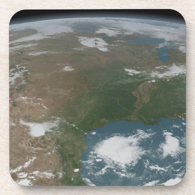 Der Panoramaplanet Erde und die USA. 2 Getränkeuntersetzer (Vorderseite)