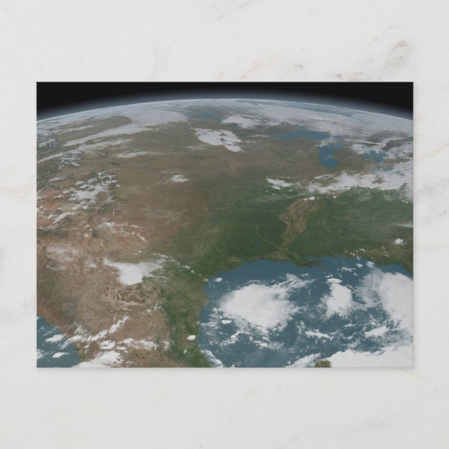 Der Panoramaplanet Erde und die USA. 2 Postkarte (Vorderseite)