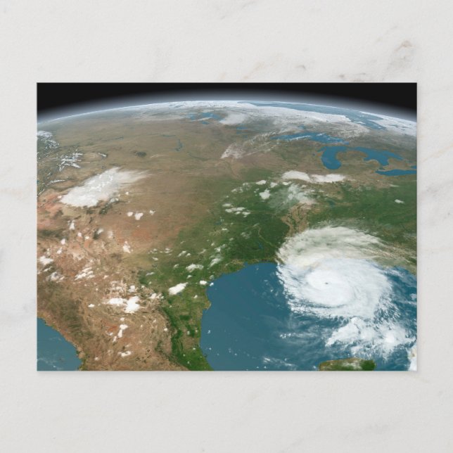 Der Panoramaplanet Erde und die USA. Postkarte (Vorderseite)