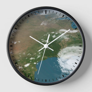 Der Panoramaplanet Erde und die USA. Uhr