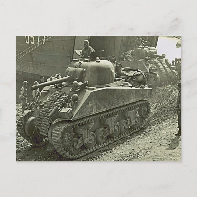 Der Panzer Sherman des Zweiten Weltkriegs löste au Postkarte (Vorderseite)