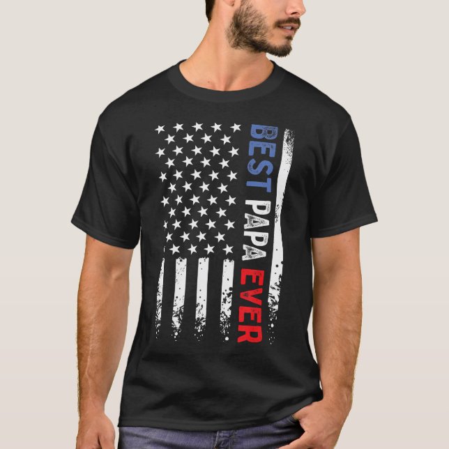 Der Papa des Vaters mit amerikanischer Flagge T-Shirt (Vorderseite)