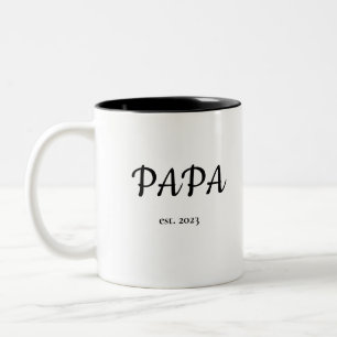 Der Papa Est des modernen Vaters. Datum mit Kinder Zweifarbige Tasse
