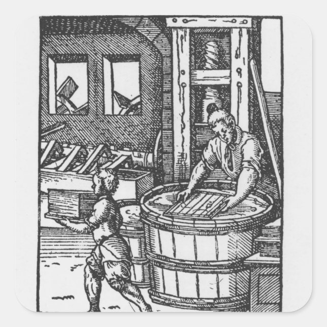 Der Papierhersteller Quadratischer Aufkleber (Vorderseite)