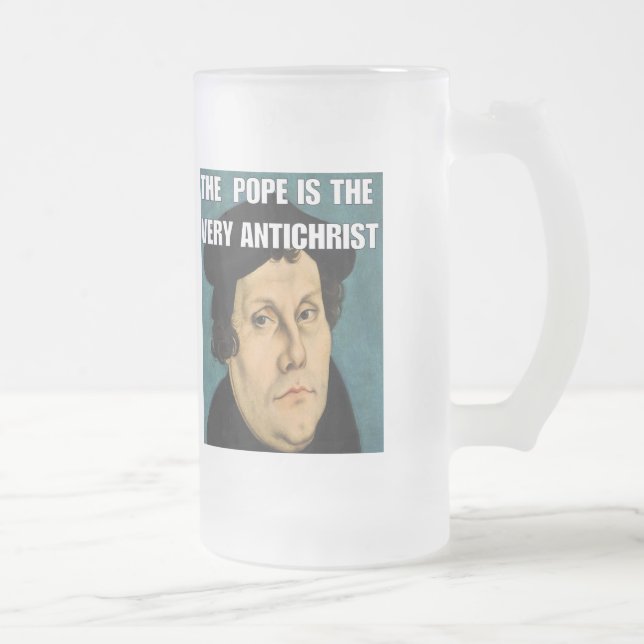 Der Papst ist die Antichrist-Tasse Mattglas Bierglas (Rechts)