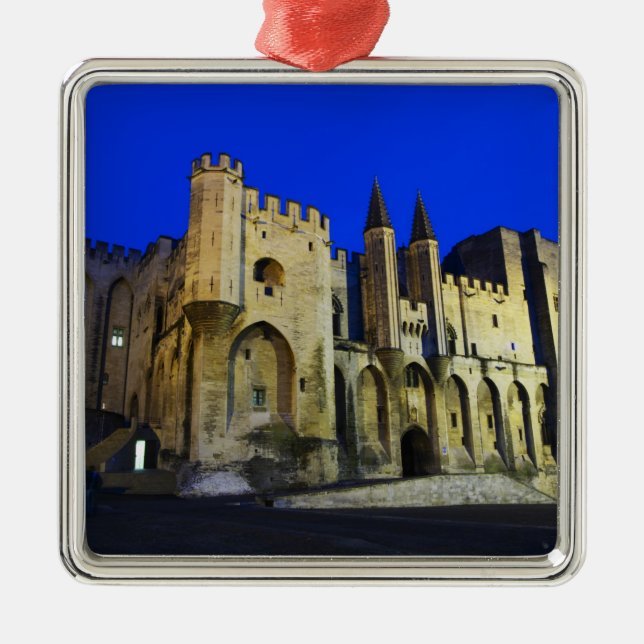 Der Papstpalast in Avignon bei Sonnenuntergang. Ba Ornament Aus Metall (Vorne)