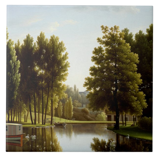 Der Park von Mortefontaine (von Bidaud) Fliese (Vorderseite)