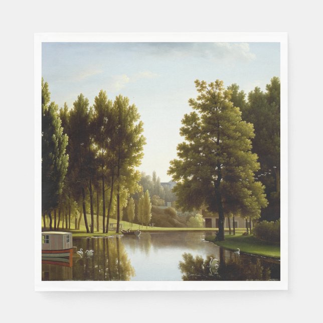 Der Park von Mortefontaine (von Bidaud) Serviette (Vorderseite)