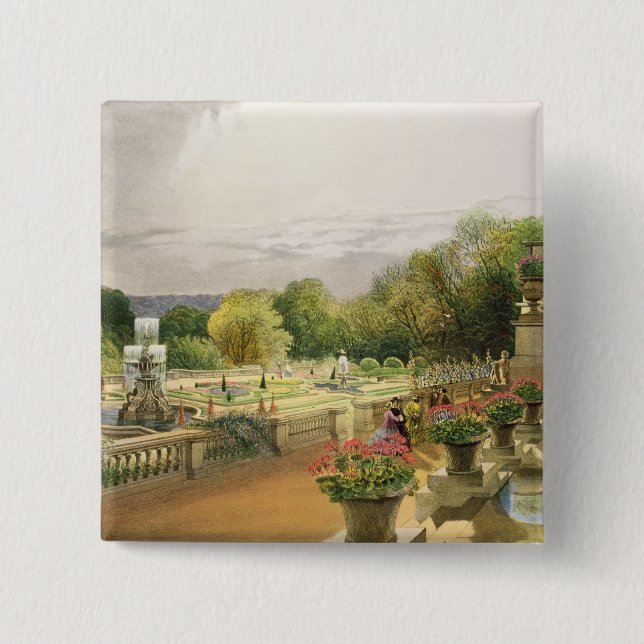 Der Parterre, Harewood Haus nahe Leeds, Kneipe. Button (Vorderseite)