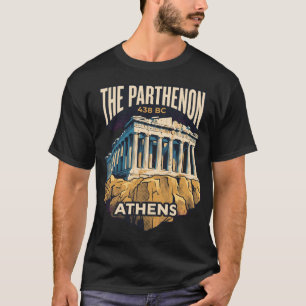 Der Parthenon Athen Griechenland Vintage-Reisepost T-Shirt