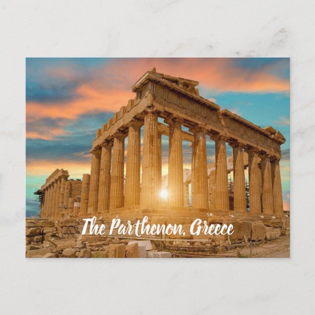 Der Parthenon Griechenland stilisiert Postkarte (Vorderseite)