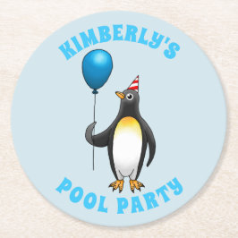 Der Party Pinguin Runder Pappuntersetzer