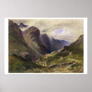 Der Pass von Glencoe, 1852 (w/c) Poster