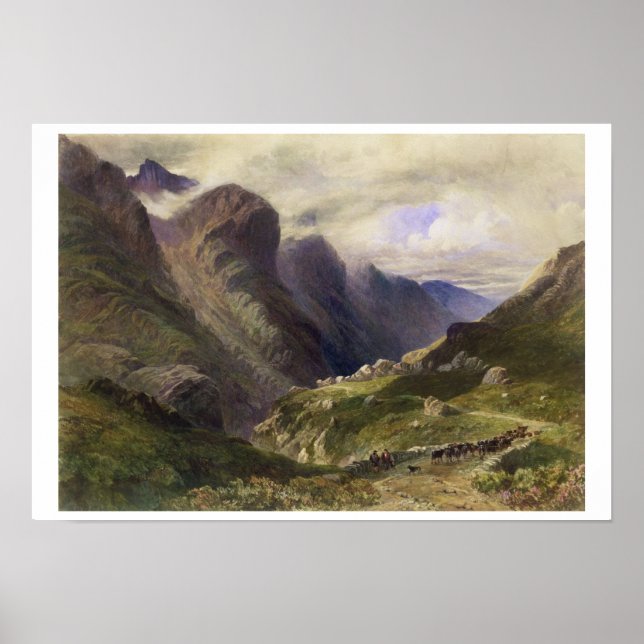 Der Pass von Glencoe, 1852 (w/c) Poster (Vorne)