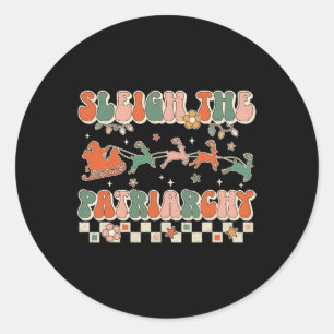 Der Patriarchat Feminist Feminismus Meme Retro Chr Runder Aufkleber