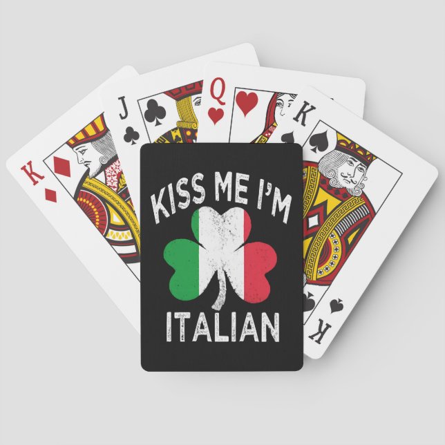 Der Patrick-Tag küsst mich im Italienisch Spielkarten (Rückseite)